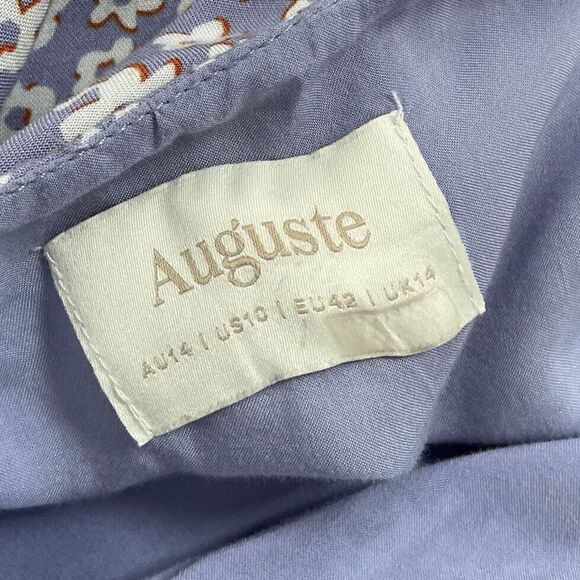 AUGUSTE The Label Jumpsuit Womens 10 Lavender Wide-Leg Juliette Scoop Neck - Picture 9 of 11